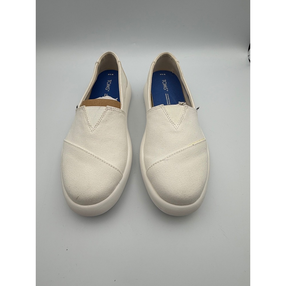 TOMS Alpargata Mallow White Canvas Slip On Sneakers Womens 6.5 Casual Shoes
